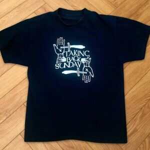 Taking Back Sunday Knife Graphic Tee Black Emo Rock Band Shirt